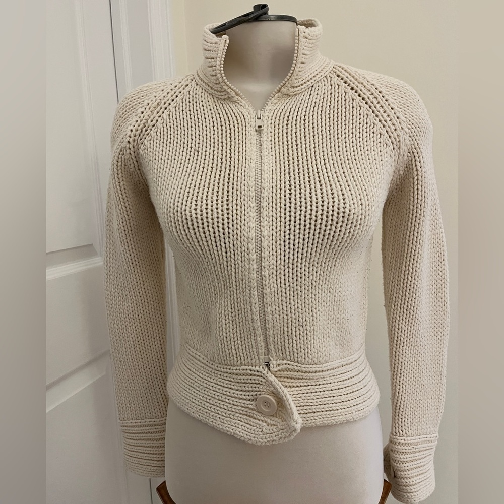 Next chunky knit zippered sweater size 11-12 years.